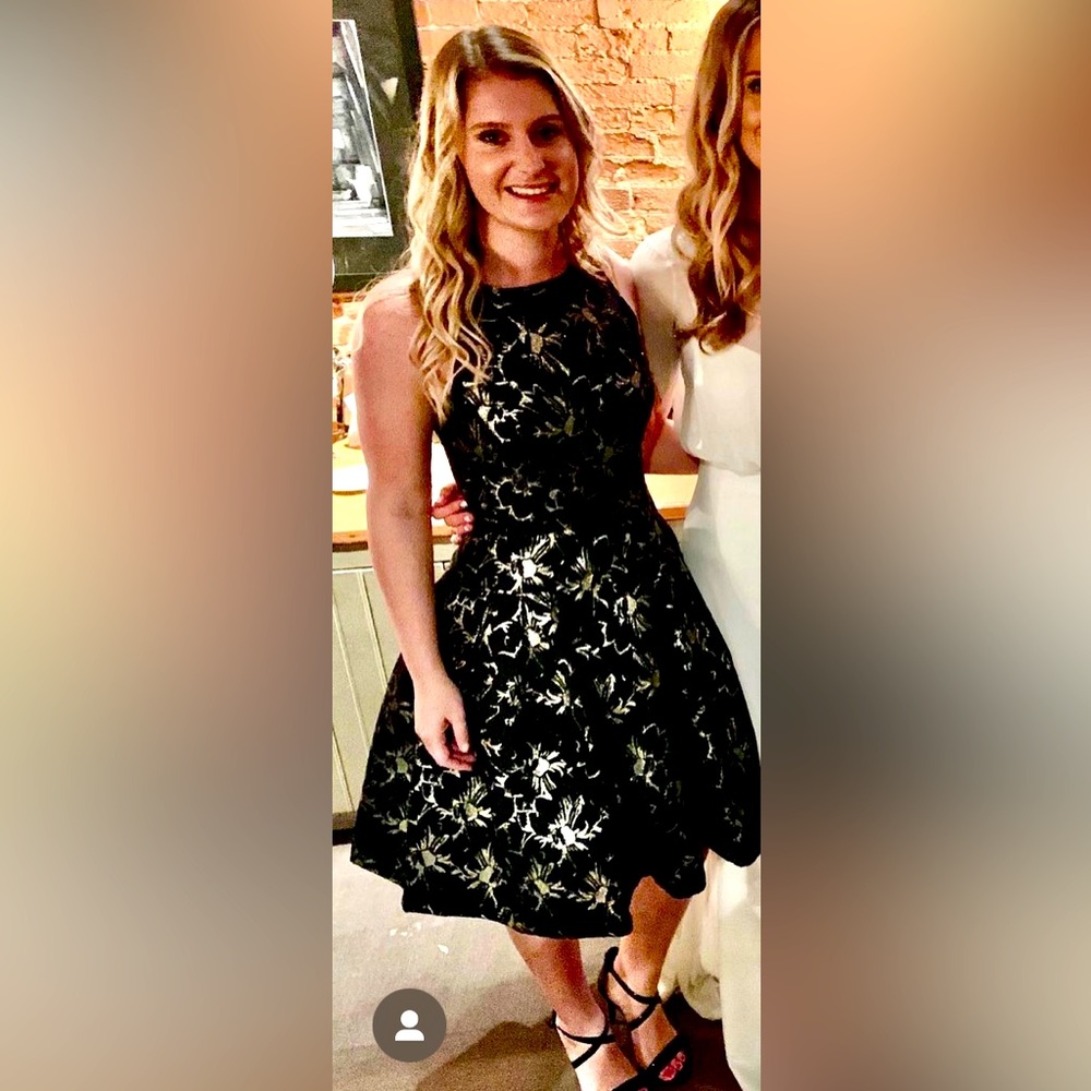 Alex Marie Gold & Navy Dress